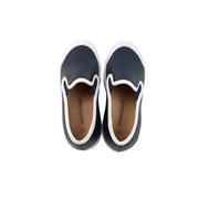 Perroquet Leather Slip-On Sneakers with Lip - Navy