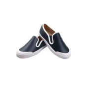 Perroquet Leather Slip-On Sneakers with Lip - Navy