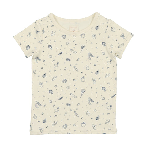 Analogie Multigarden T-Shirt Short Sleeve - Cream/Royal Blue