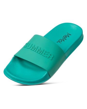 Memoi Waterproof "Summer" Open-Toe Slides - Green MKS-0012