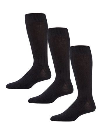 Memoi Men's Ribbed Dress Socks 3-pack - Black MM-450