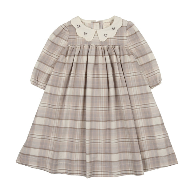 Analogie Linen Dress Three Quarter Sleeve - Oat main image 0