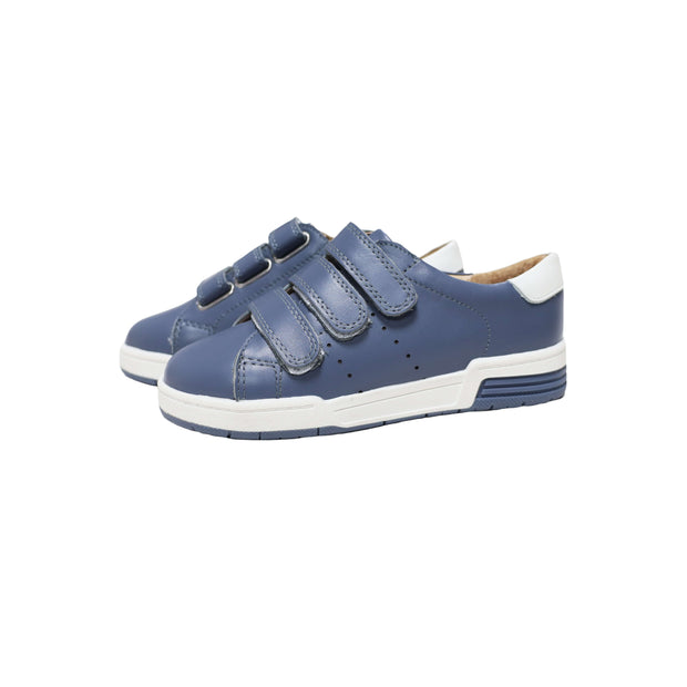 Perroquet Rugged Velcro Strap Leather Sneakers - Dusty Blue