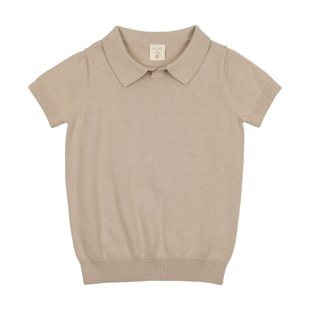 Analogie Knit Polo Short Sleeve - Taupe
