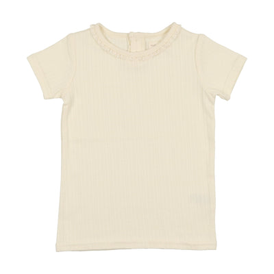Analogie Pointelle T-Shirt Short Sleeve - Cream