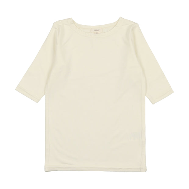 Lil Legs Bamboo T-Shirt Three Quarter Sleeve - Cream