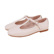 Perroquet Leather T-Strap Shoes - Pink