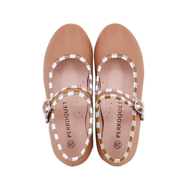 Perroquet Shoes Petal Mary Janes - Pecan Brown Leather main image 0