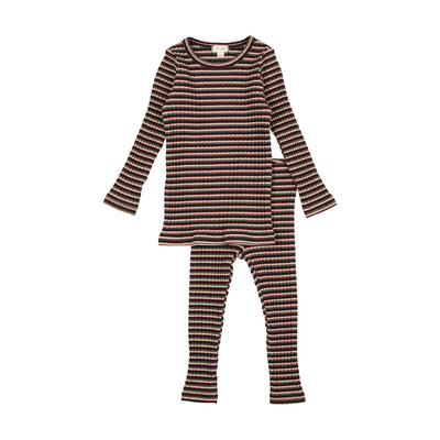 Lil Legs Striped Ribbed Set - Multicolor