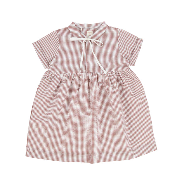 Analogie Gingham Dress Short Sleeve - Bright Blue