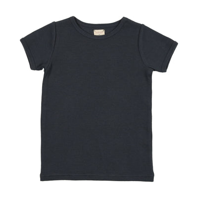 Analogie Ribbed Big Girls T-Shirt Short Sleeve - Off Navy