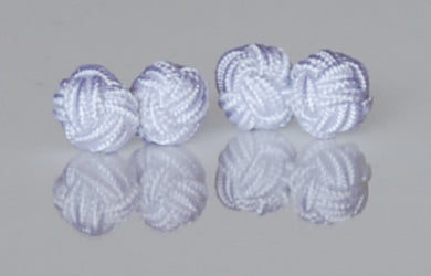 White Silk Knot Cufflinks