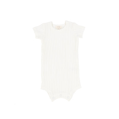 Lil Legs Wide Ribbed Romper - Winter White