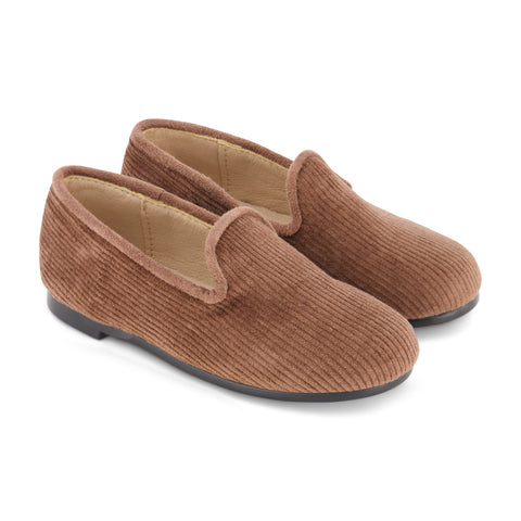 Zeebra Kids Corded Velvet Loafers - Brown