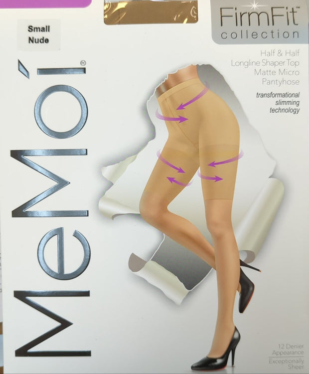 Memoi FirmFit Half & Half Matte Micro 12 Denier Ladies Pantyhose - Nude MM-317