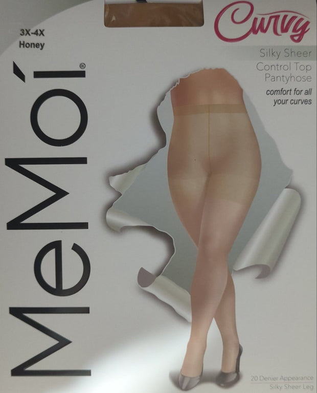 Memoi Curvy Silky Sheer Control Top 20 Denier Stockings - Honey MM-2210