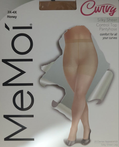 Memoi Curvy Silky.7m Sheer Control Top 20 Denier Stockings - Nude MM-2210