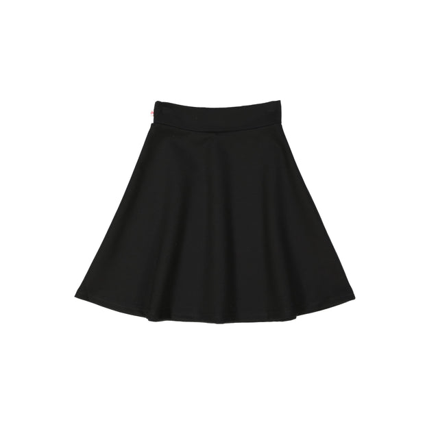 Three Bows Ladies Ponte Skirt - 25" Black