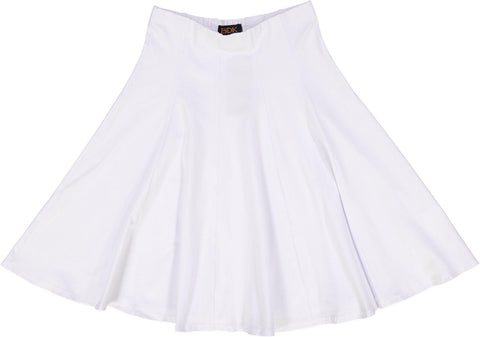 BGDK Ladies Cotton Panel Skirt 25" - White BK1602A
