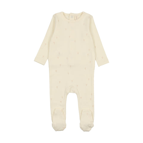 Lilette All Over Hot Air Balloon Footie - Cream/Pink