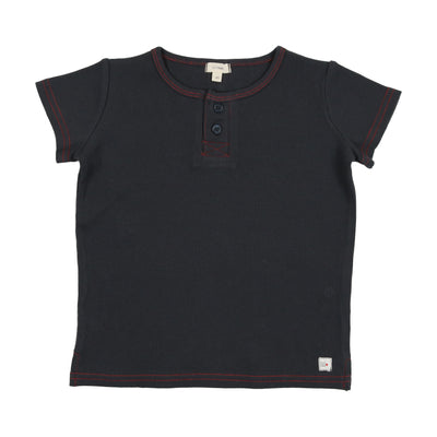 Lil Legs Boys Boxy Henley - Off Navy