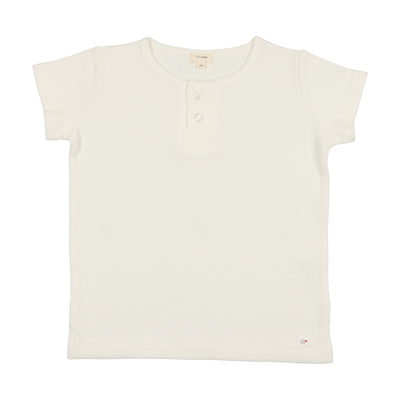 Lil Legs Boys Boxy Henley - White