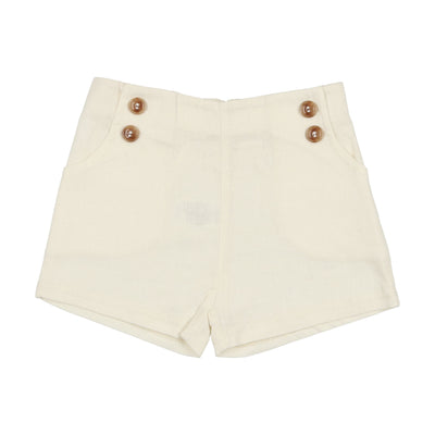 Analogie Button Shorts - Cream