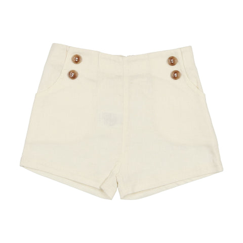 Analogie Button Shorts - Cream