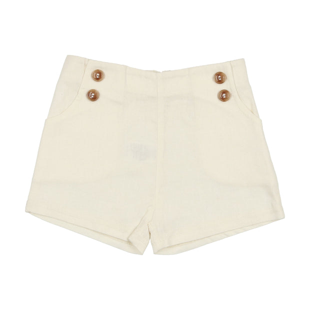 Analogie Button Shorts - Cream
