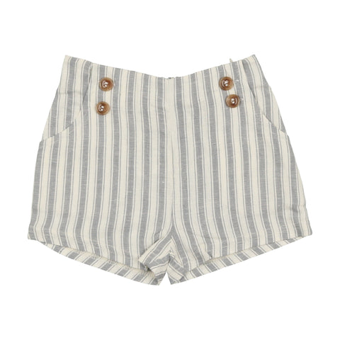 Analogie Button Shorts - Light Blue Stripe