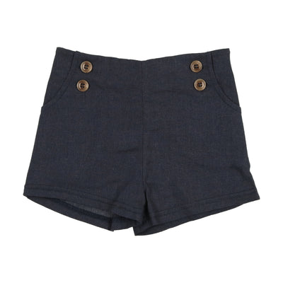 Analogie Button Shorts - Off Navy