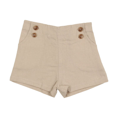 Analogie Button Shorts - Taupe