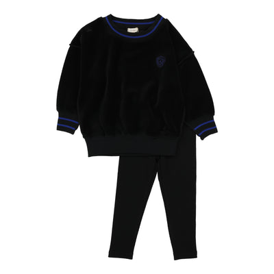 Analogie Boys Velour Sweatshirt Set - Black