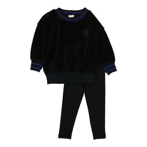 Analogie Boys Velour Sweatshirt Set - Black