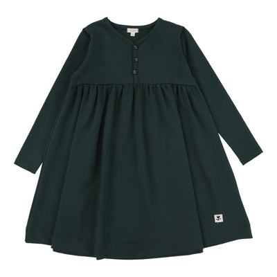 Lil Legs Contrast Stitch Dress - Green