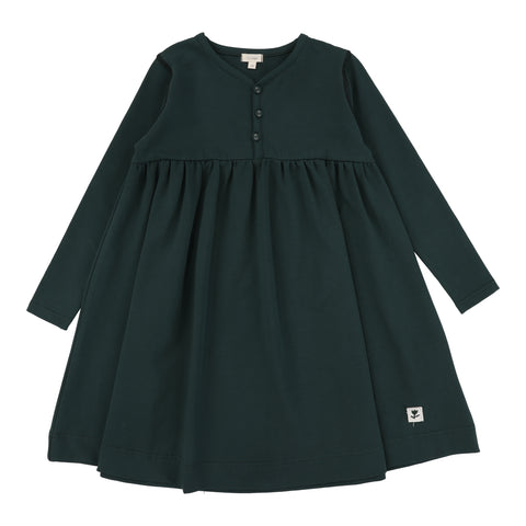 Lil Legs Contrast Stitch Dress - Green