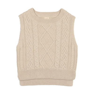 Analogie Cable Knit Vest - Natural
