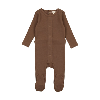 Lil Legs Cardigan Footie - Camel