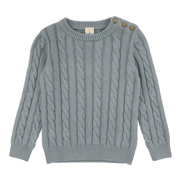 Analogie Cable Knit Sweater - Dusty Blue – Head Shoulders Toes & Bows
