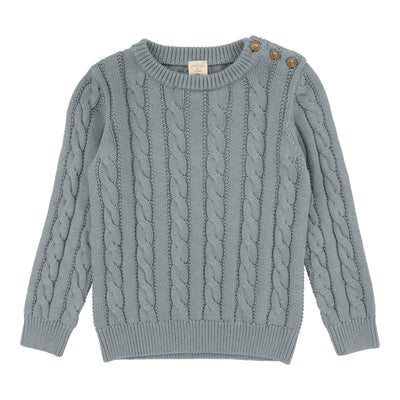Analogie Cable Knit Sweater - Dusty Blue
