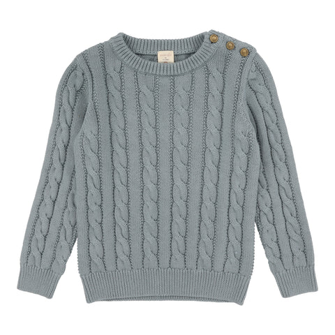 Analogie Cable Knit Sweater - Dusty Blue