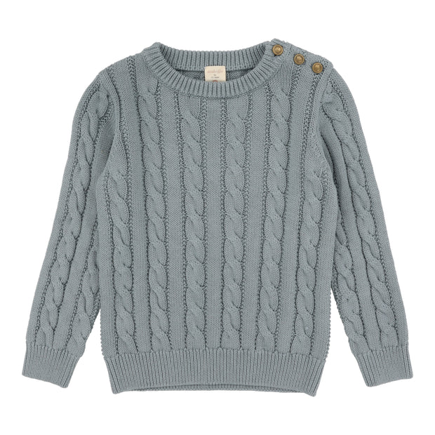 Analogie Cable Knit Sweater - Dusty Blue