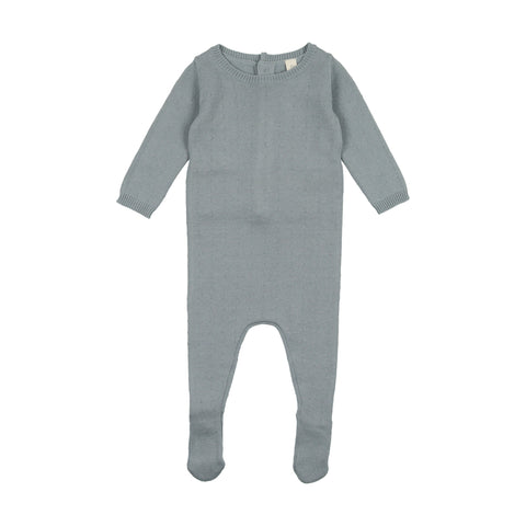 Lilette Dotted Knit Footie - Blue