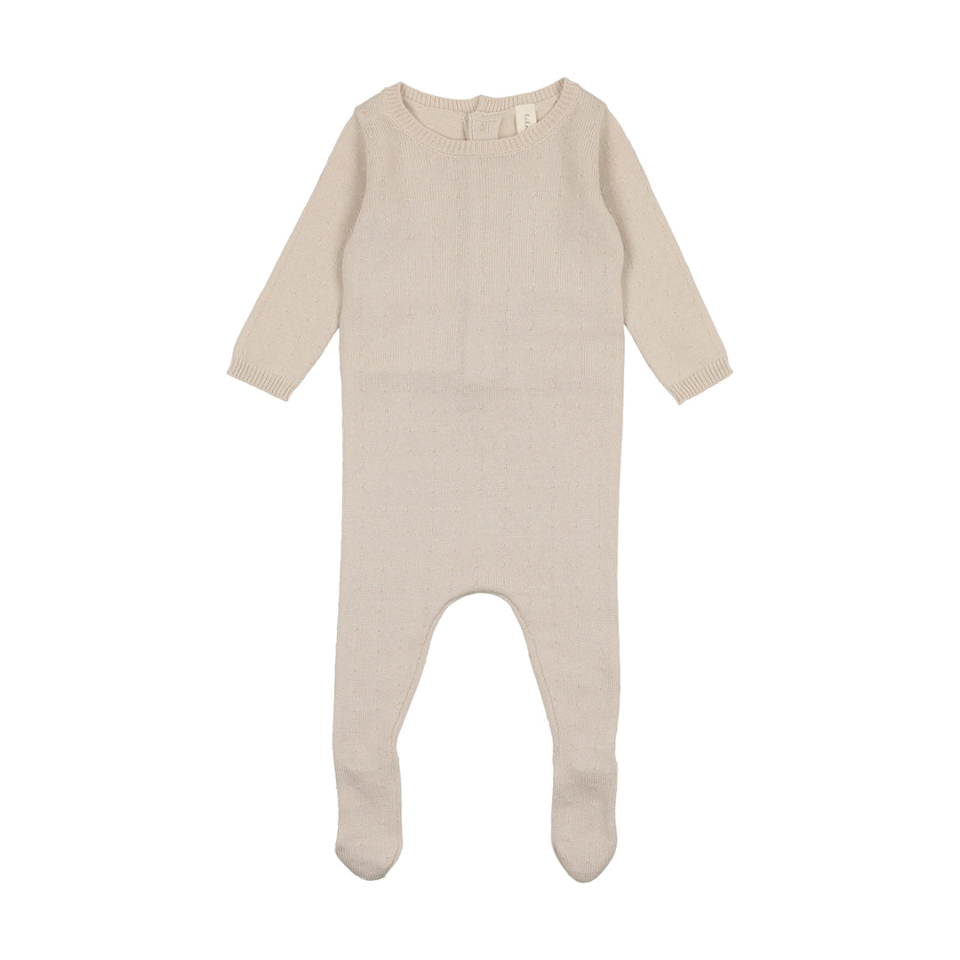 Lil Leg Dotted Knit Romper - Taupe Lil Leg Dotted Knit Romper - Taupe
