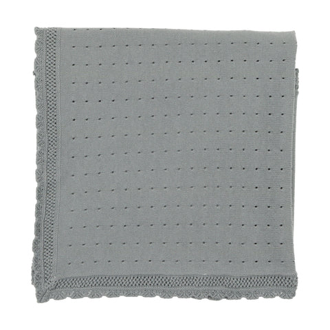 Lilette Dotted Open Knit Blanket - Blue