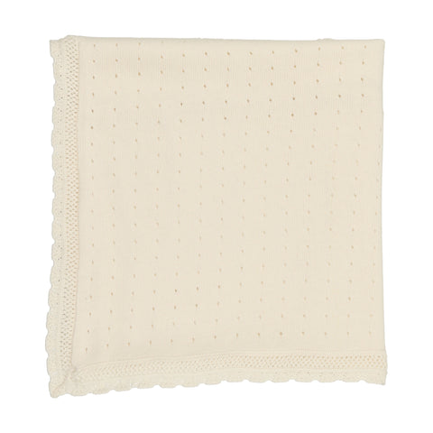 Lilette Dotted Open Knit Blanket - Cream