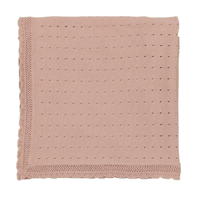 Lilette Dotted Open Knit Blanket - Pink