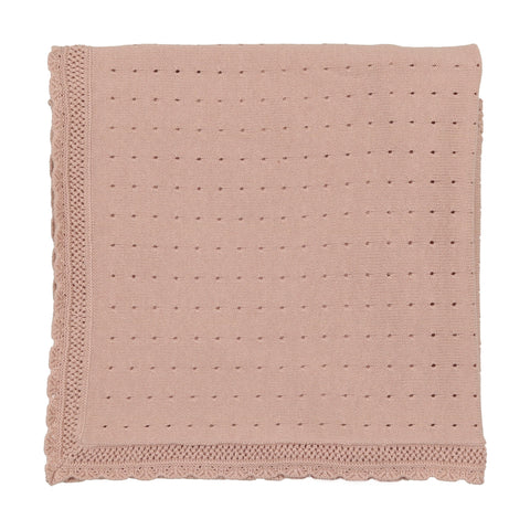 Lilette Dotted Open Knit Blanket - Pink