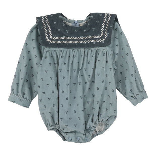 Analogie Primrose Romper - Dusty Blue