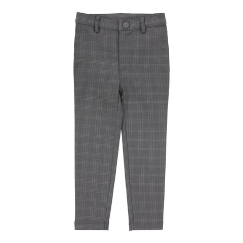 Analogie Plaid Pants - Mid Grey Windowpane